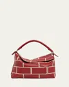 Loewe Men's Large Brick Leather Puzzle Edge Shoulder Bag In Burgundy
