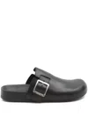 Loewe Ease Buckle Brushed Leather Clogs In Black