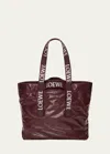 Loewe Men's Leather Fold Shopper Bag In Brown