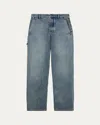 Loewe Men's Leather-patch Jeans In Multi