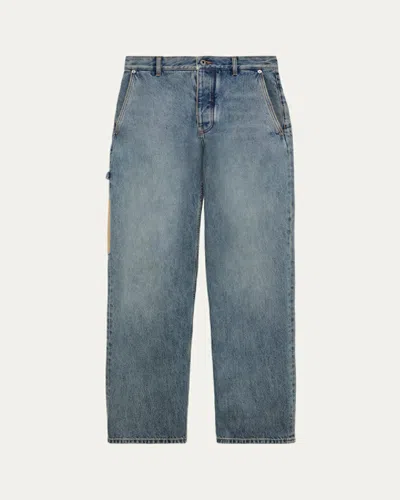 Loewe Men's Leather-patch Jeans In Multi