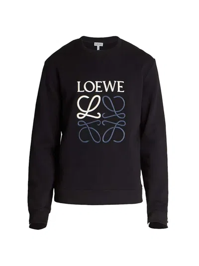 Pre-owned Loewe Men's  Anagram Cotton Sweatshirt In Black