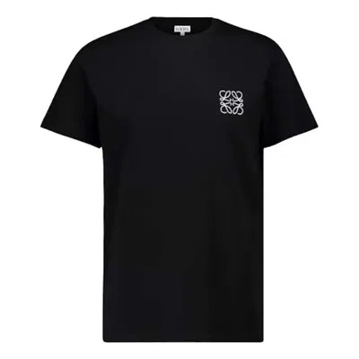 Pre-owned Loewe Men's  Anagram Cotton T-shirt In Black/white In Multi