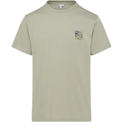 Pre-owned Loewe Men's  Anagram Cotton T-shirt In Sage