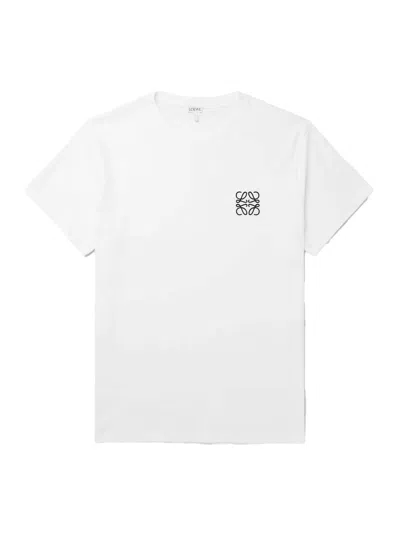 Pre-owned Loewe Men's  Anagram Cotton T-shirt In White/black