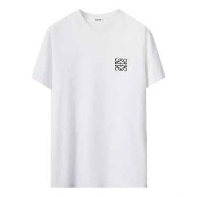 Loewe Slim-fit Logo-embroidered Cotton-jersey T-shirt In White