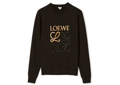 Pre-owned Loewe Men's  Anagram Embroidered Sweatshirt In Black