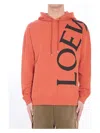 Loewe Logo-print Cotton-jersey Hoodie In Orange