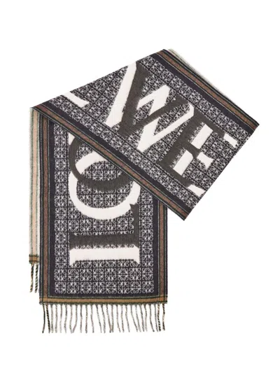 Loewe Men's  Love Wool-cashmere Scarf In Blue