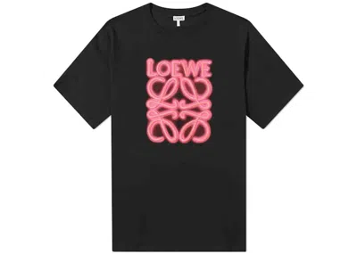 Pre-owned Loewe Men's  Neon T-shirt In Black/fluo Pink In Multi