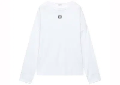 Pre-owned Loewe Men's  Oversized Fit Long Sleeve T-shirt In Cotton In White