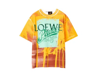 Pre-owned Loewe Men's  Palm Print Tshirtin Soft White
