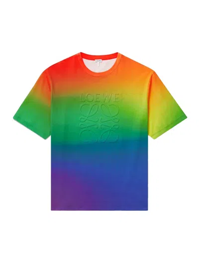 Pre-owned Loewe Men's  Rainbow Anagram Cotton T-shirt In Multi