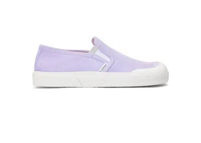 Pre-owned Loewe Men's  Terra Vulca Slipon Sneakers In Lilac/white
