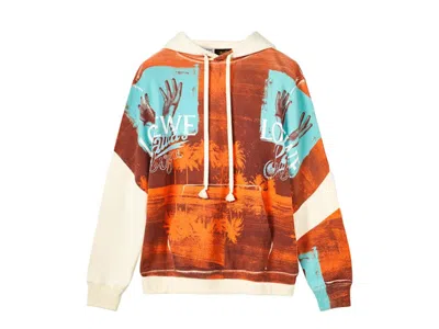 Pre-owned Loewe Men's  Tropical Hands Print Hoodie In Soft White/brown In Multi