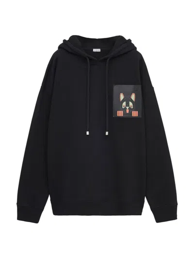Loewe Mens Black  X Louis Wain Cat-print Relaxed-fit Cotton-jersey Hoodie In Blue
