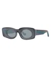 Loewe Men's  X Paula's Ibiza 49mm Square Sunglasses In Black Sparkle Blue Mirror