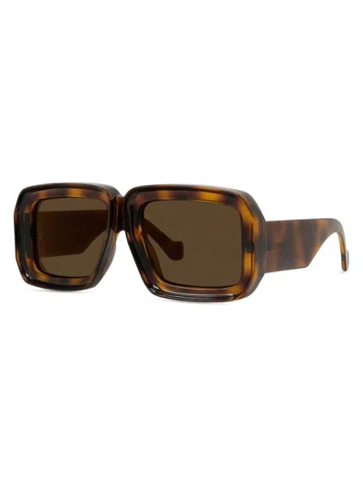 Loewe Men's  X Paula's Ibiza 56mm Oversized Square Sunglasses In Dark Havana Brown