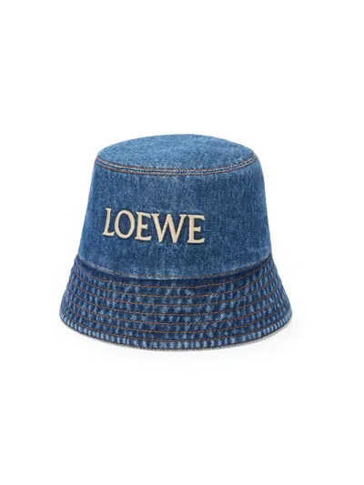 Loewe Men's  X Paula's Ibiza Denim Bucket Hat In Denim Blue