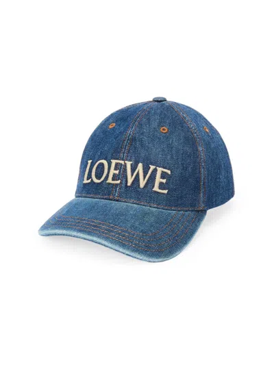 Loewe Men's  X Paula's Ibiza Denim Cap In Denim Blue