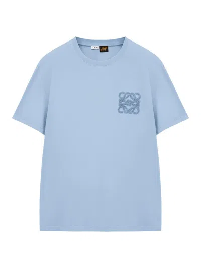 Loewe Men's  X Paula's Ibiza Flocked Logo Relaxed T-shirt In Blue