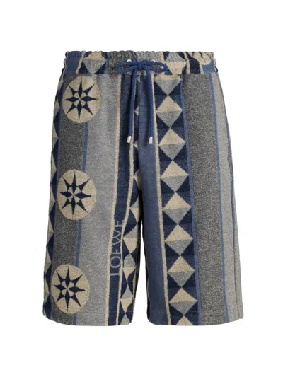 Loewe Men's  X Paula's Ibiza Jacquard Terry Cotton Shorts In Multi