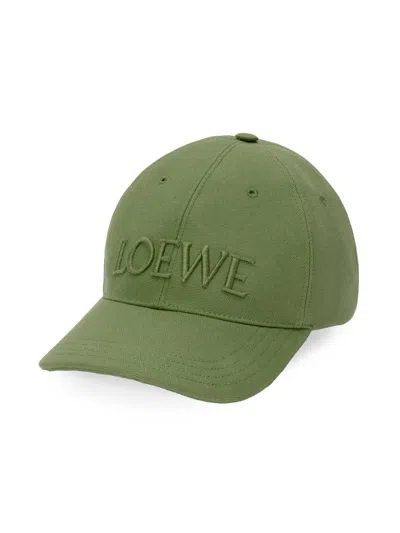 Loewe Men's  X Paula's Ibiza Logo-embroidered Cotton Cap In Sage Green