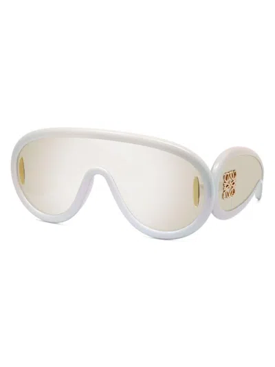 Loewe Men's  X Paula's Ibiza Mask Sunglasses In White Grey Mirror