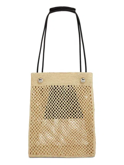 Loewe Men's  X Paula's Ibiza Pebble Hobo Honeycomb Raffia & Leather Tote Bag In Brown