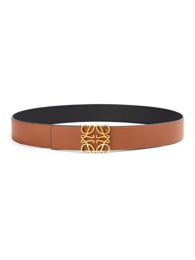 Loewe Men Anagram Reversible Belt In Smooth Calfskin In Brown