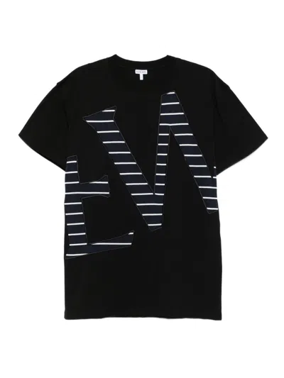 Loewe Men Logo Cotton T-shirt In Black