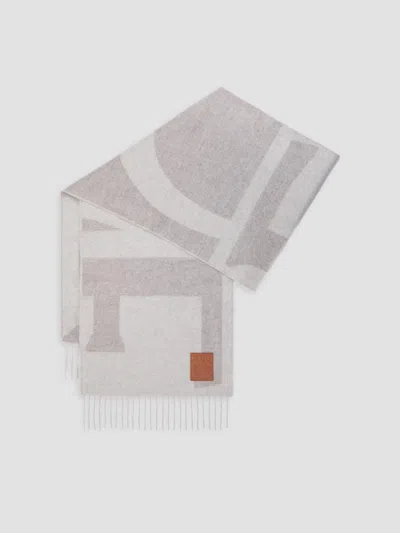 Loewe Men's Logo Fringed Cashmere Scarf
