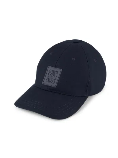 Loewe Men's Logo Patch Cap In Deep Navy