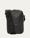 Loewe Men's Logo-patch Vertical Leather Crossbody Bag