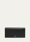 Loewe Men's Long Horizontal Leather Wallet In Black