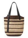 Loewe Loop Basket Striped Shoulder Bag In Brown