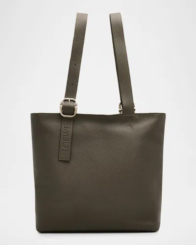 Loewe Men's Loop Zipped Leather Tote Bag In Brown