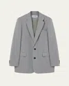 Loewe Men's Loose-fit Lightweight Wool Sport Coat In Gray