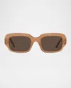Loewe Men's Lw40158im Acetate Rectangle Sunglasses In Dark Brown