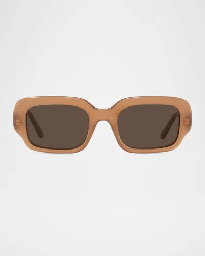 Loewe Men's Lw40158im Acetate Rectangle Sunglasses In Brown