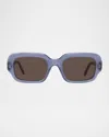 Loewe Men's Lw40158im Acetate Rectangle Sunglasses In Blue