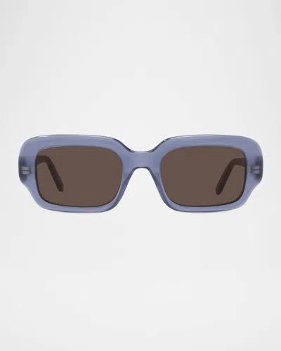Loewe Men's Lw40158im Acetate Rectangle Sunglasses In Blue