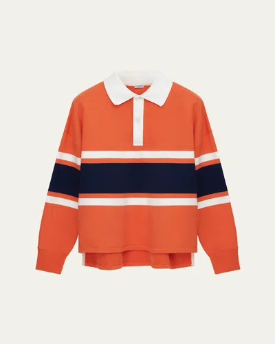 LOEWE MEN'S MULTI-STRIPE LONG-SLEEVE RUGBY SHIRT