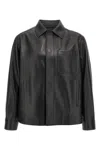 Loewe Wool Shirt With Collar And Front Pocket In Black