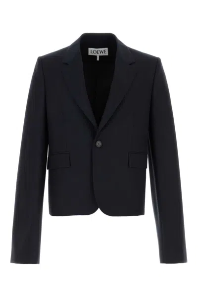 LOEWE NAVY BLUE WOOL BLAZER