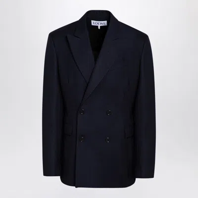 LOEWE MEN'S NAVY DOUBLE-BREASTED JACKET