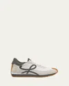 Loewe Flow Runner Monogram-embroidered Suede Low-top Trainers In Blue Anthracite