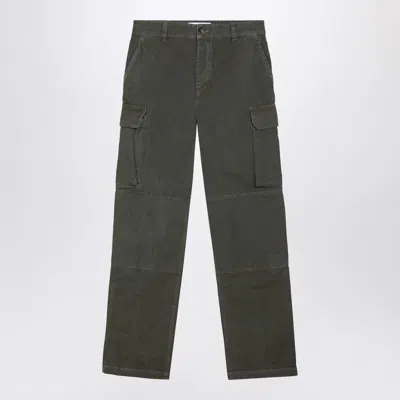 Loewe Men's Olive Cotton Cargo Trousers In Green