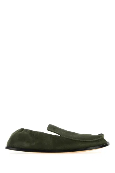 Loewe Men Flex Suede Leather Loafers In Animal Print