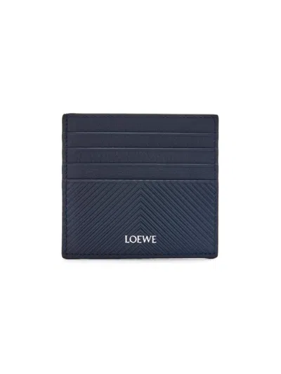 Loewe Men's Open Leather Card Case In Blue